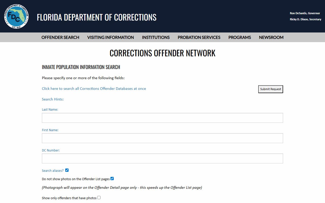 FDC inmate population search for Suwannee Correctional Institution